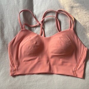 lululemon athletica Peach Strappy Sports Bra light support B/C cup